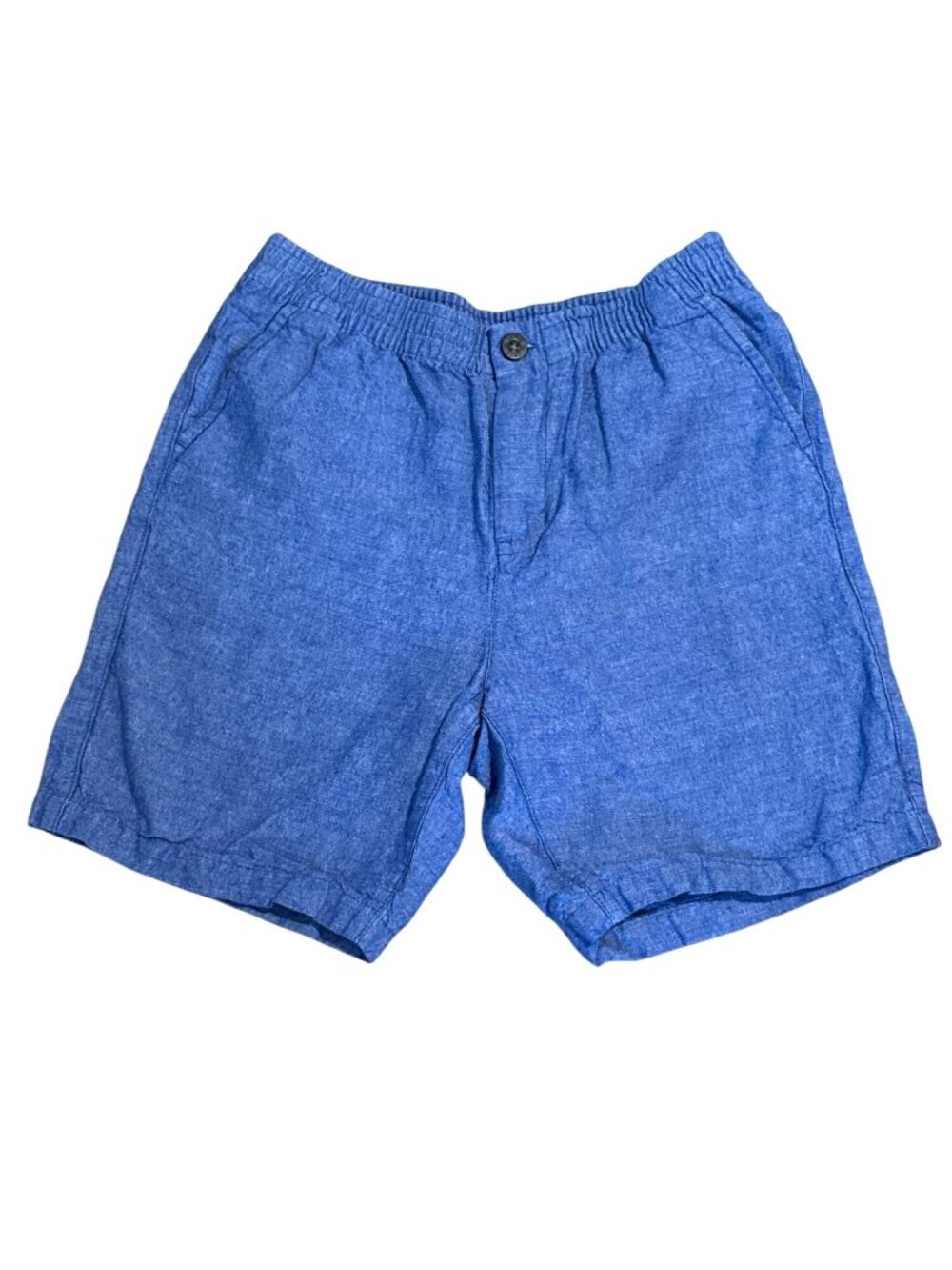 Janie And Jack Blue Linen-Blend Boys Shorts Size 12 Casual Elastic Waist
